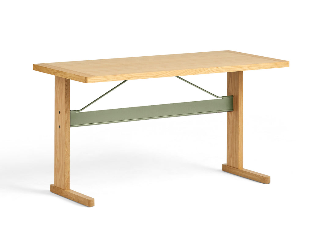 Passerelle Desk by HAY - Oak Tabletop with Oak Frame / Thyme Green Crossbar