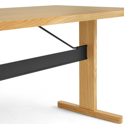Passerelle Table (Veneer Tabletop) by HAY - Oak Tabletop with Ink Black Crossbar