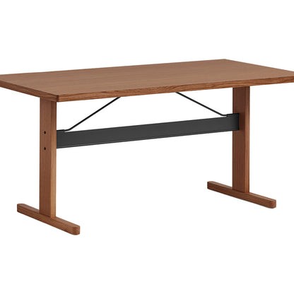 Passerelle Table (Veneer Tabletop) by HAY -  Length: 160 cm / Walnut Tabletop with Ink Black Crossbar 
