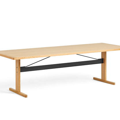 Passerelle Table (Veneer Tabletop) by HAY - Length: 260 cm / Oak Tabletop with Ink Black Crossbar