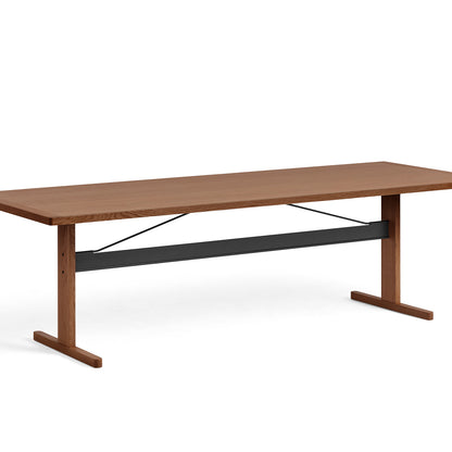 Passerelle Table (Veneer Tabletop) by HAY - Length: 260cm / Walnut Tabletop with Ink Black Crossbar