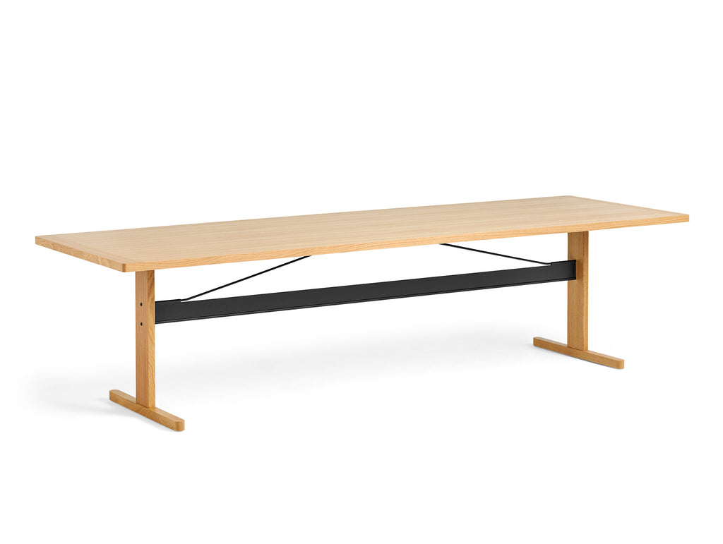 Passerelle Table (Veneer Tabletop) by HAY - Length 300 cm / Oak Tabletop with Ink Black Crossbar