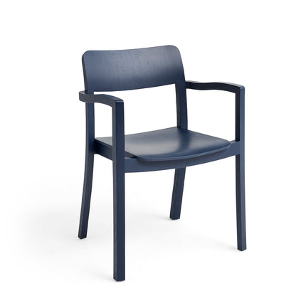 Pastis Chair by HAY - With Armrest / Steel Blue Water-Based Lacquered Ash
