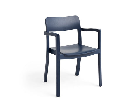 Pastis Chair by HAY - With Armrest / Steel Blue Water-Based Lacquered Ash