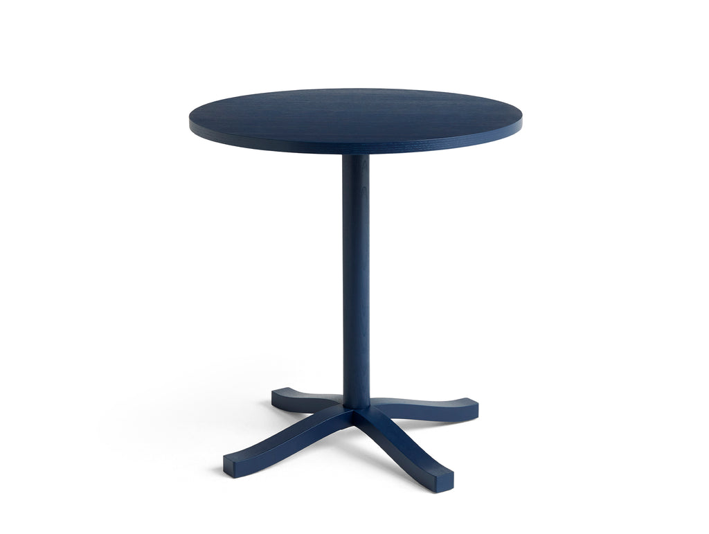 Pastis Table by HAY - Diameter 70 x Height 74 cm / Steel Blue Water-Based Lacquered Ash