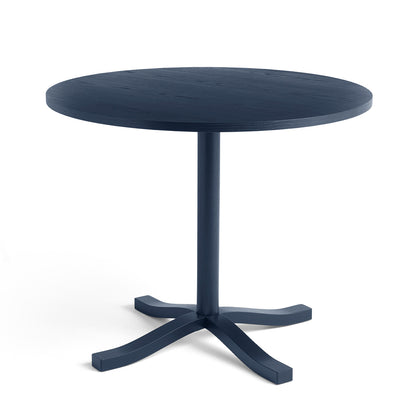 Pastis Table by HAY - Diameter 90 x Height 74 cm / Steel Blue Water-Based Lacquered Ash