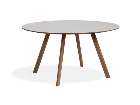 Lacquered Walnut /  Pebble Grey Linoleum Copenhague Round Dining Table CPH25 by HAY