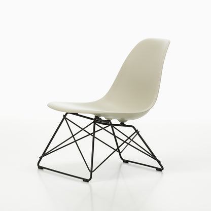 Eames LSR Plastic Side Chair by Vitra - Pebble / Black Basic Dark Wire Base