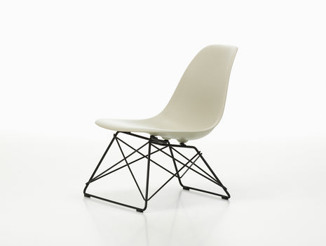 Eames LSR Plastic Side Chair by Vitra - Pebble / Black Basic Dark Wire Base