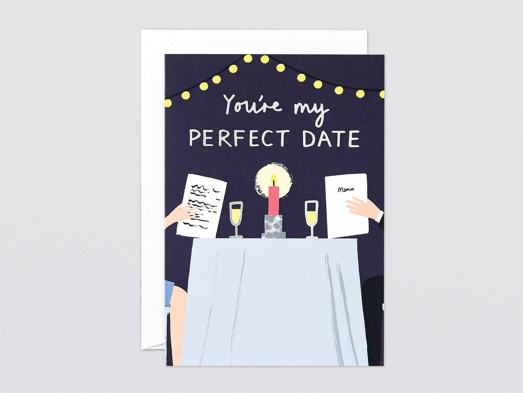 'Perfect Date' Foiled Greetings Card by Wrap