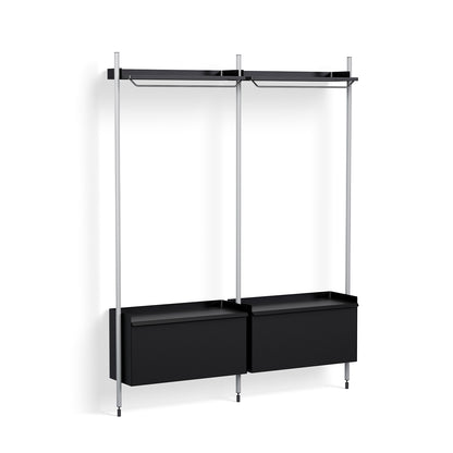 Pier System 1002 by HAY - Clear Anodised Aluminium Uprights / PS black 