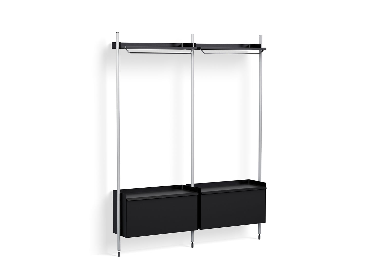 Pier System 1002 by HAY - Clear Anodised Aluminium Uprights / PS black 