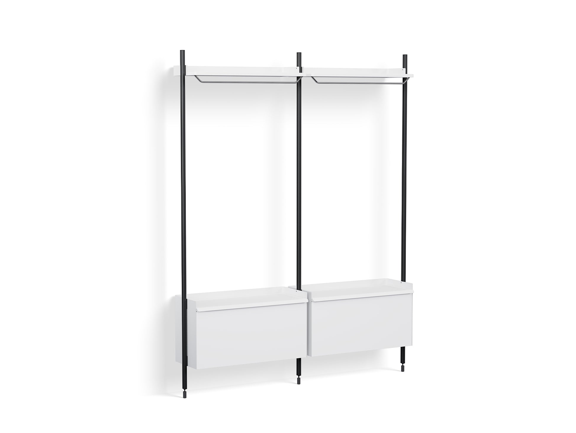 Pier System 1002 by HAY - Black Anodised Aluminium Uprights / PS white
