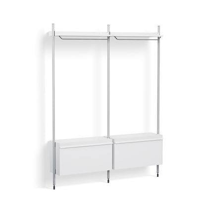 Pier System 1002 by HAY - Clear Anodised Aluminium Uprights / PS white