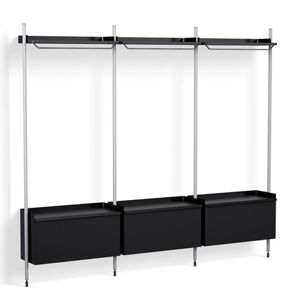 Pier System 1003 by HAY - Clear Anodised Aluminium Uprights / PS Black
