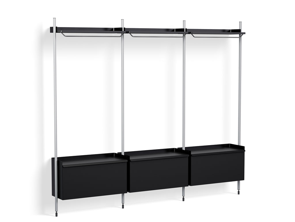 Pier System 1003 by HAY - Clear Anodised Aluminium Uprights / PS Black