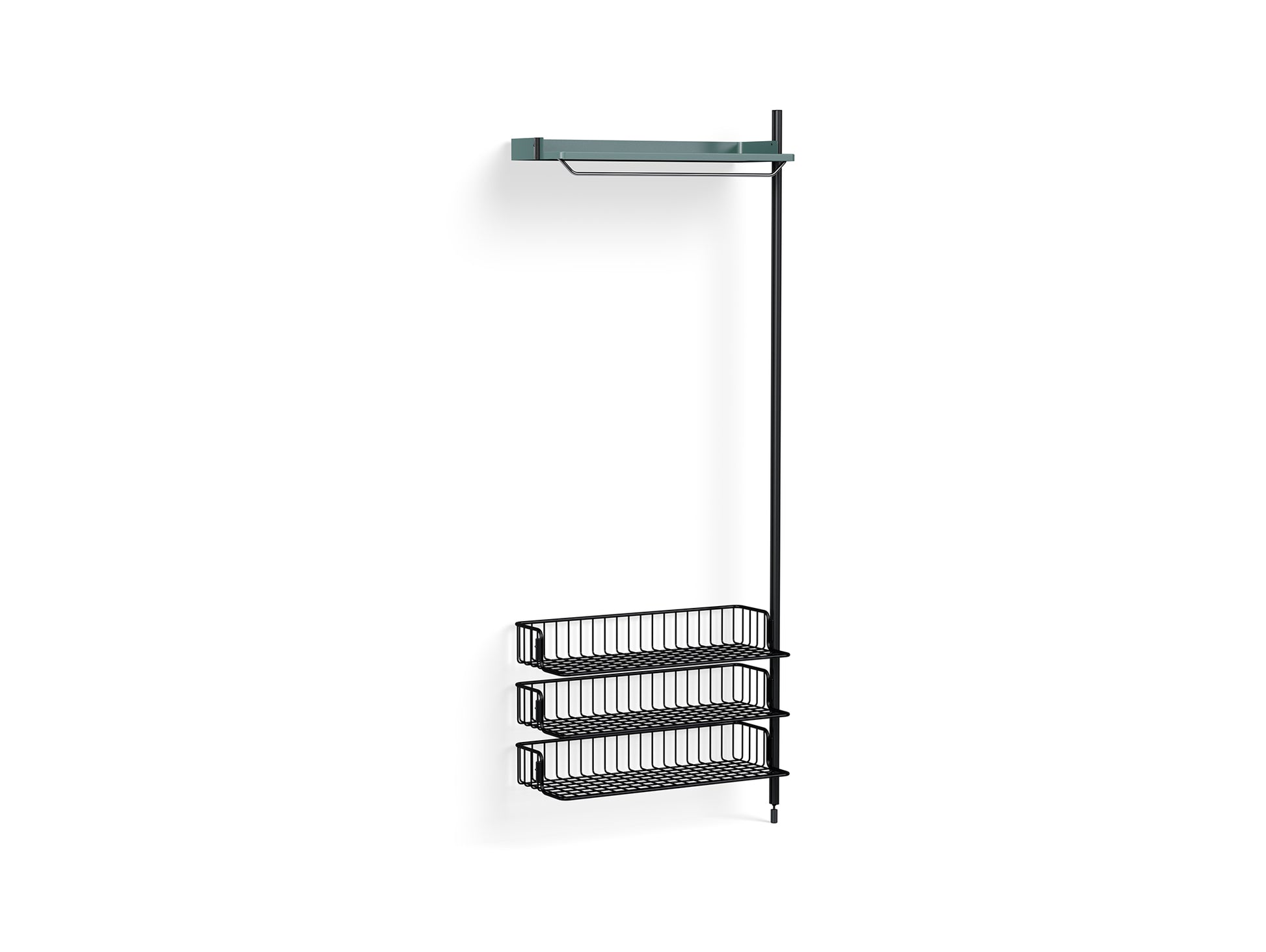 Pier System 1020 Add-ons by HAY - Black Anodised Aluminium Uprights / PS Blue with Anthracite Wire Shelf