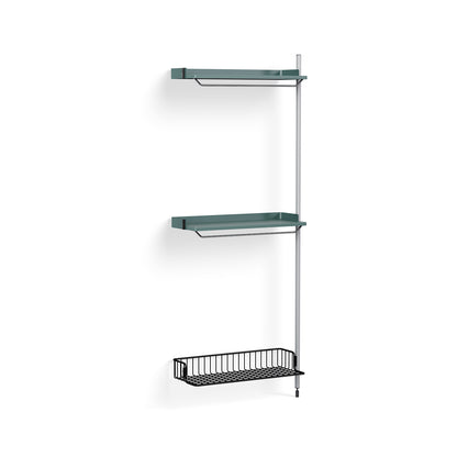 Pier System 1030 Add-ons by HAY - Clear Anodised Aluminium Uprights / PS Blue with Anthracite Wire Shelf