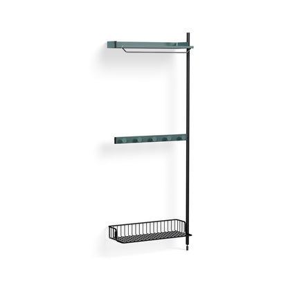Pier System 1040 Add-ons by HAY - Black Anodised Aluminium Uprights / PS Blue with Anthracite Wire Shelf