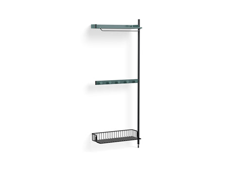 Pier System 1040 Add-ons by HAY - Black Anodised Aluminium Uprights / PS Blue with Anthracite Wire Shelf