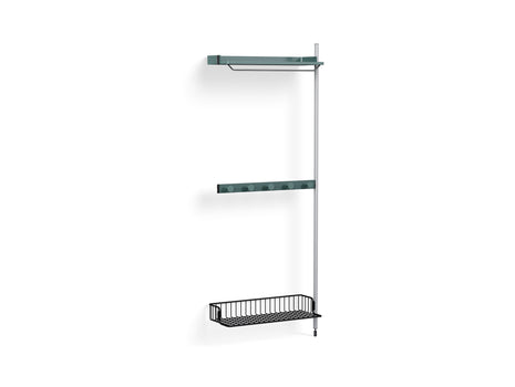 Pier System 1040 Add-ons by HAY - Clear Anodised Aluminium Uprights / PS Blue with Anthracite Wire Shelf