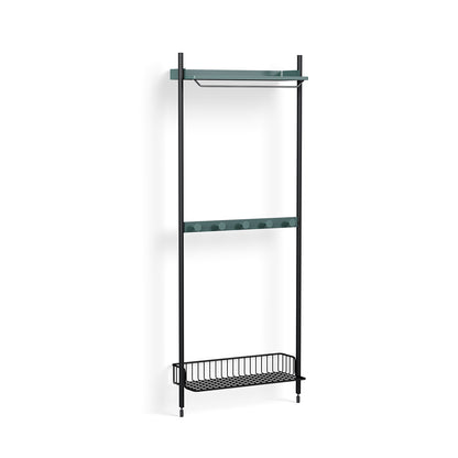 Pier System 1041 by HAY - Black Anodised Aluminium Uprights / PS Blue with Anthracite Wire Shelf
