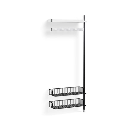Pier System 1050 Add-ons by HAY -Black Anodised Aluminium Uprights / PS White with Anthracite Wire Shelf