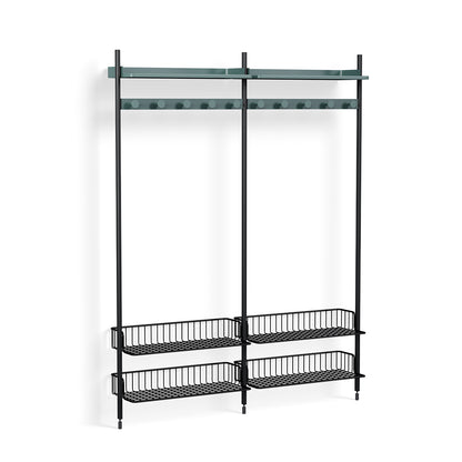 Pier System 1052 by HAY - Black Anodised Aluminium Uprights / PS Blue with Anthracite Wire Shelf