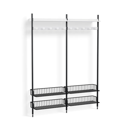 Pier System 1052 by HAY - Black Anodised Aluminium Uprights / PS White with Anthracite Wire Shelf