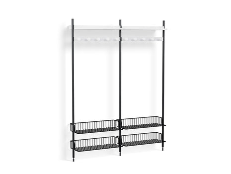 Pier System 1052 by HAY - Black Anodised Aluminium Uprights / PS White with Anthracite Wire Shelf