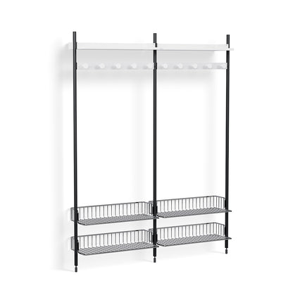 Pier System 1052 by HAY - Black Anodised Aluminium Uprights / PS White with Chromed Wire Shelf