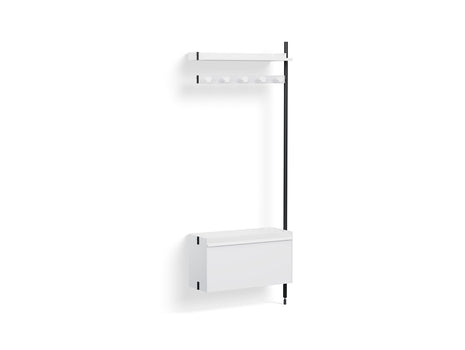 Pier System 1060 Add-ons by HAY -Black Anodised Aluminium Uprights / PS White