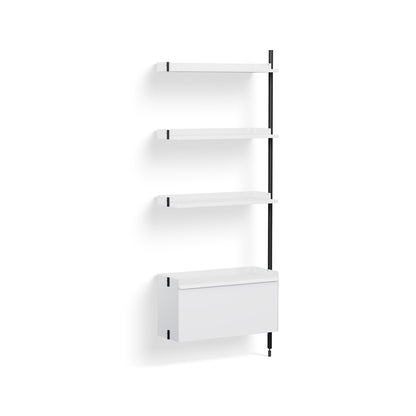 Pier System 130 Add-ons by HAY - Black Anodised Aluminium Uprights / PS White