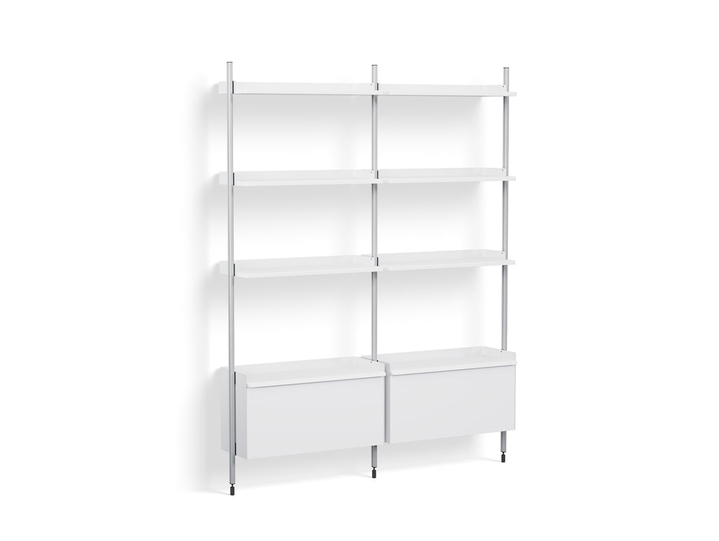 Pier System 132 by HAY - Clear Anodised Aluminium Uprights / PS white