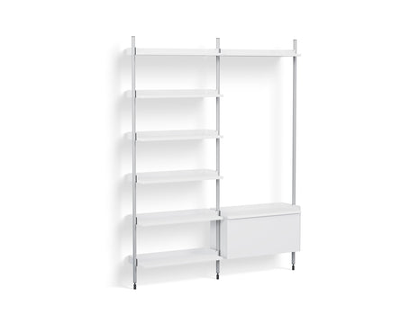 Pier System 152 by HAY - Clear Anodised Aluminium Uprights / PS white
