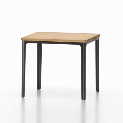 Plate Coffee Table by Vitra - Width: 41 cm / Depth: 41 cm, Basic Dark Aluminium Base, Solid Oak Tabletop 