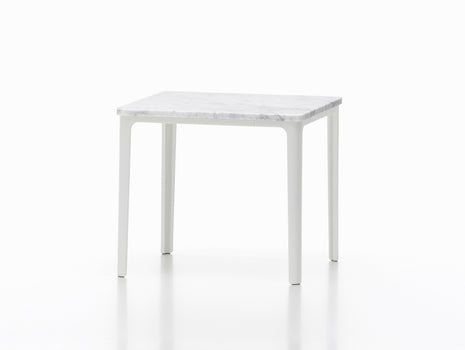 Plate Coffee Table by Vitra - Width: 41 cm / Depth: 41 cm, White Aluminium Base, Carrara Marble Tabletop