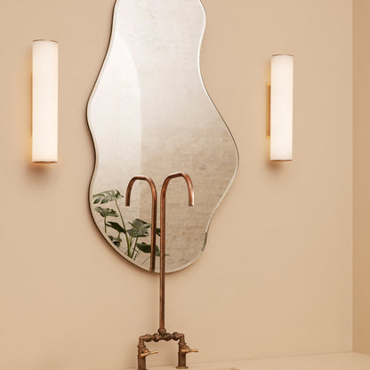 Pond Mirror by Ferm Living, Large - in the Bathroom with Vuelta Wall Lamps