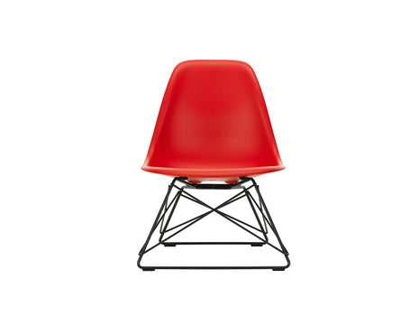Eames LSR Plastic Side Chair by Vitra - Poppy Red / Black Basic Dark Wire Base