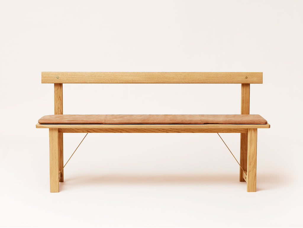 Position Bench, Leather Cushion - Oiled Oak - Form & Refine