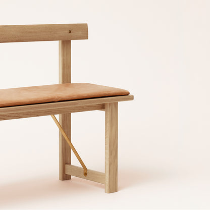 Position Bench, Leather Cushion - White Oiled Oak - Form & Refine