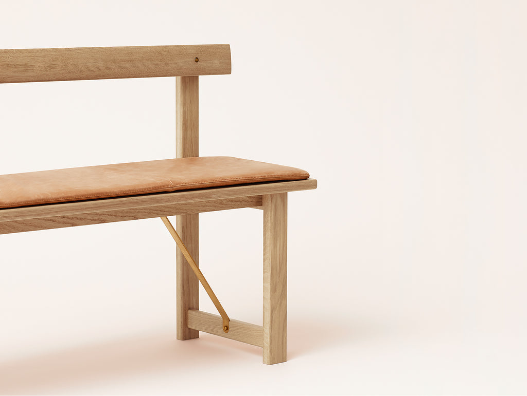 Position Bench, Leather Cushion - White Oiled Oak - Form & Refine