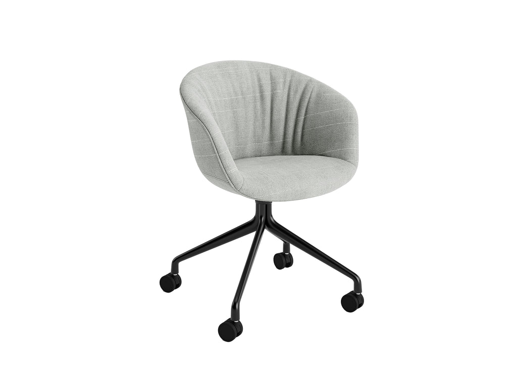 About A Chair AAC 25 Soft by HAY - Random Fade Light Grey / Black Powder Coated Aluminium