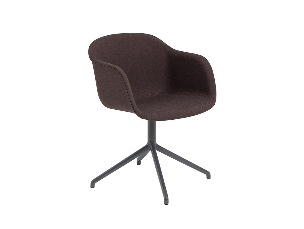 Remix 373 / Black Fiber Armchair Upholstered with Swivel Base by Muuto
