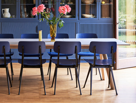 HAY Result Chair in Dark Blue with CPH30 Extendable Table