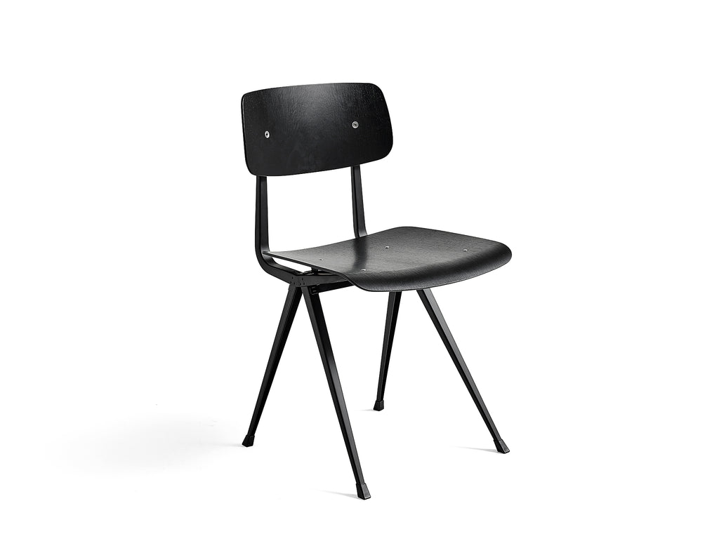 Result Chair Black Lacquered Oak / Black Frame by HAY