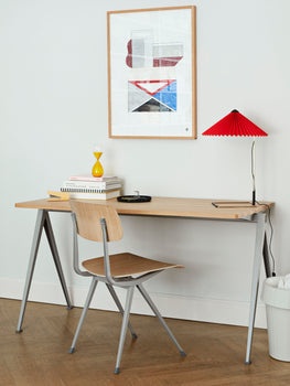 Pyramid Table 01 by HAY - Matt Lacquered Oak / Beige Frame