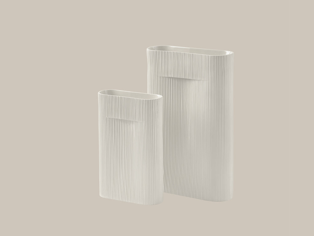 Ridge Vases in Off-White by Muuto