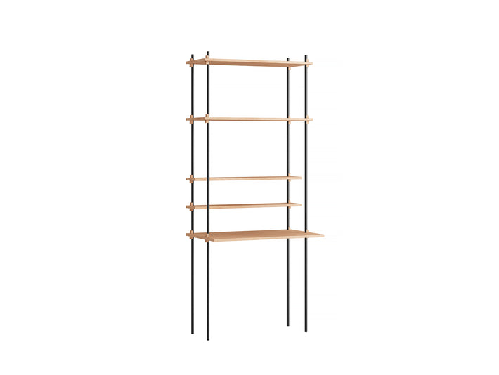 Moebe Shelving System - S.200.1.E Set in Black / Oiled Oak