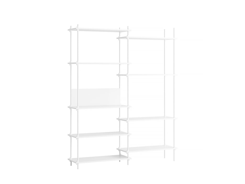 Moebe Shelving System - S.200.2.A Set in White / White Lacquered Finish